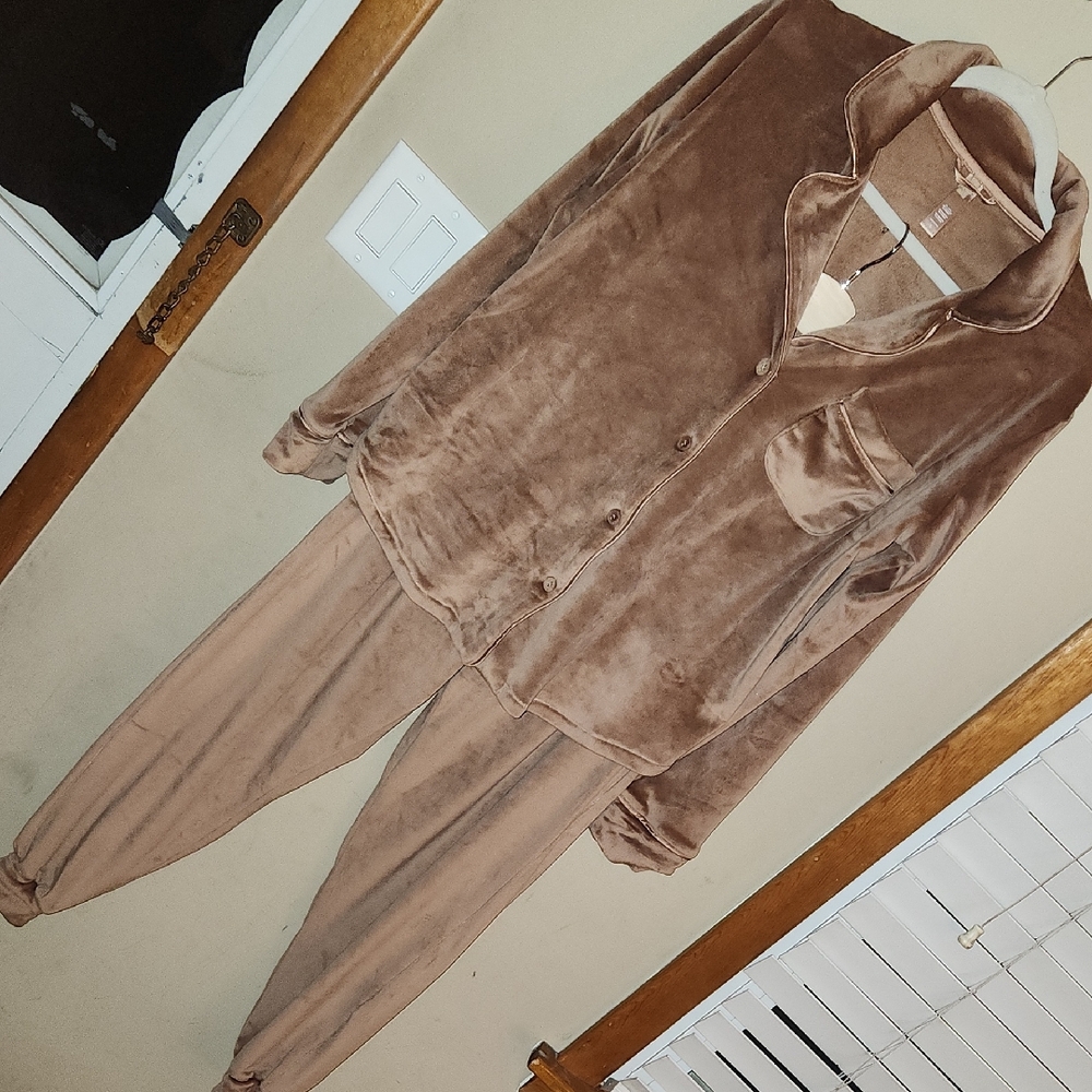 Skims Velour Pj Set- Top & Bottom/joggers Size Small.